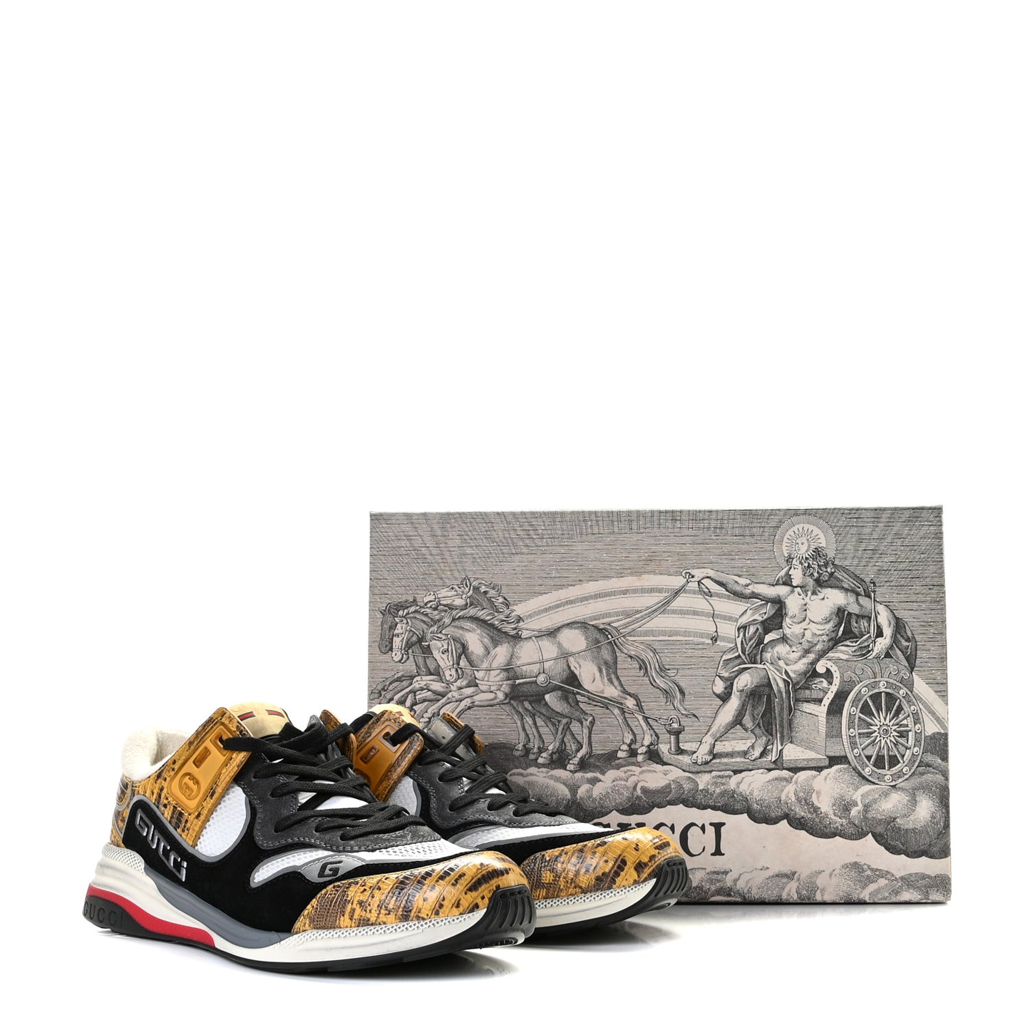 Suede Calfskin Tejus Printed Mens Ultrapace Sneakers 9 Crop Black Silver White