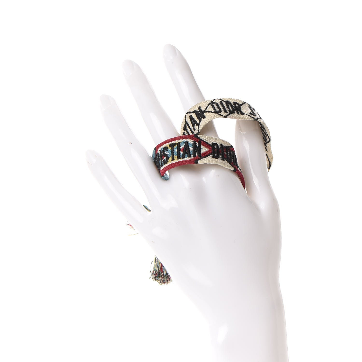 Christian Dior Woven Cotton J'Adior Friendship Bracelet Set White Multicolor 2 of 8