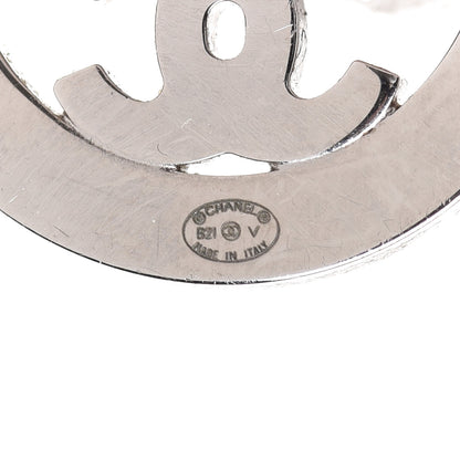Chanel Crystal CC Round Earrings Silver 4 of 6