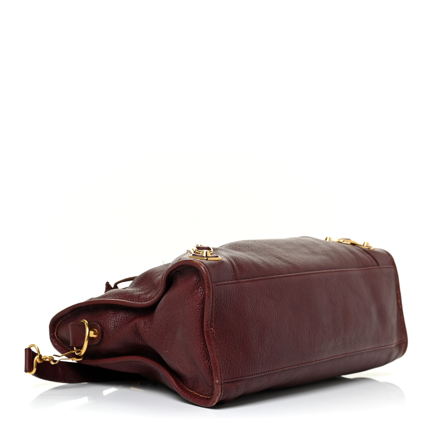Balenciaga Chevre Gold Metallic Edge Hardware City Bordeaux 5 of 20