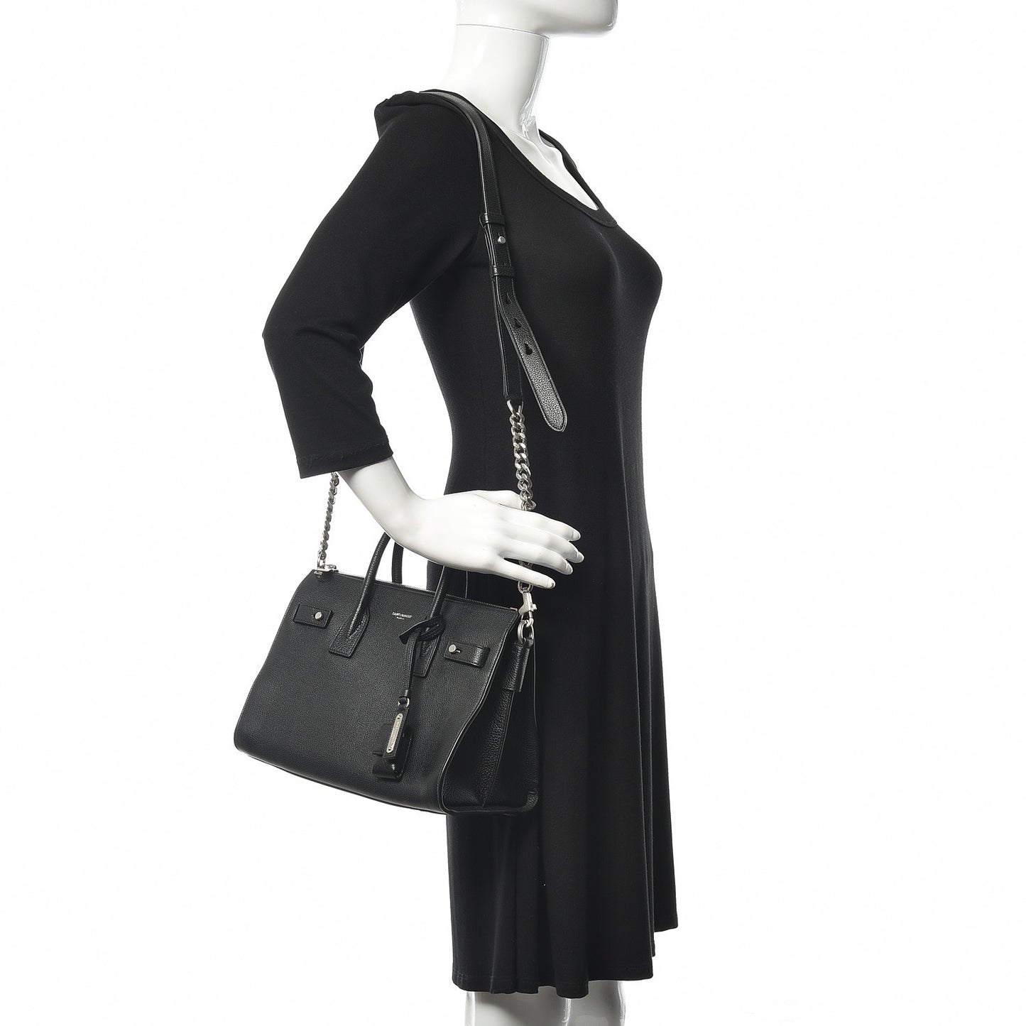 Grained Calfskin Baby Supple Sac De Jour Black