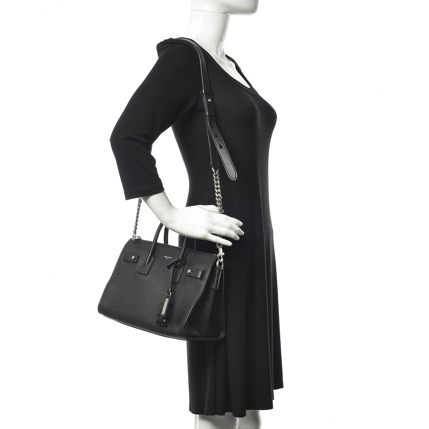 Saint Laurent Grained Calfskin Baby Supple Sac De Jour Black 2 of 9