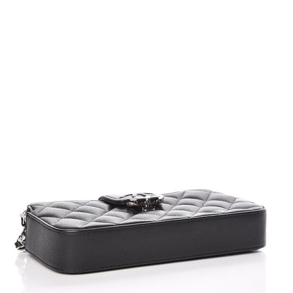 Chanel Lambskin Quilted CC Box Clutch With Chain Black 4 of 13