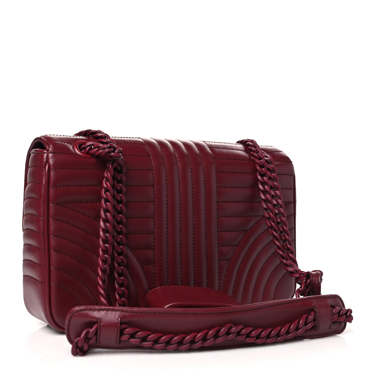 Soft Calfskin Impunture Diagramme Medium Chain Flap Shoulder Bag Cerise