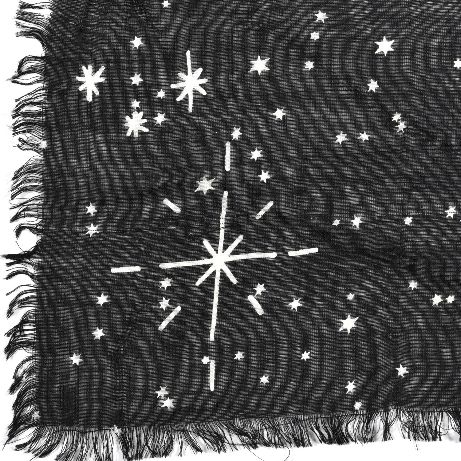 Christian Dior Wool Silk Les Poissons Astrological Constellation Scarf Stole Black 4 of 5