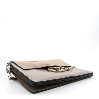 Chloe Calfskin Suede Medium Faye Shoulder Bag Motty Grey 4 of 10