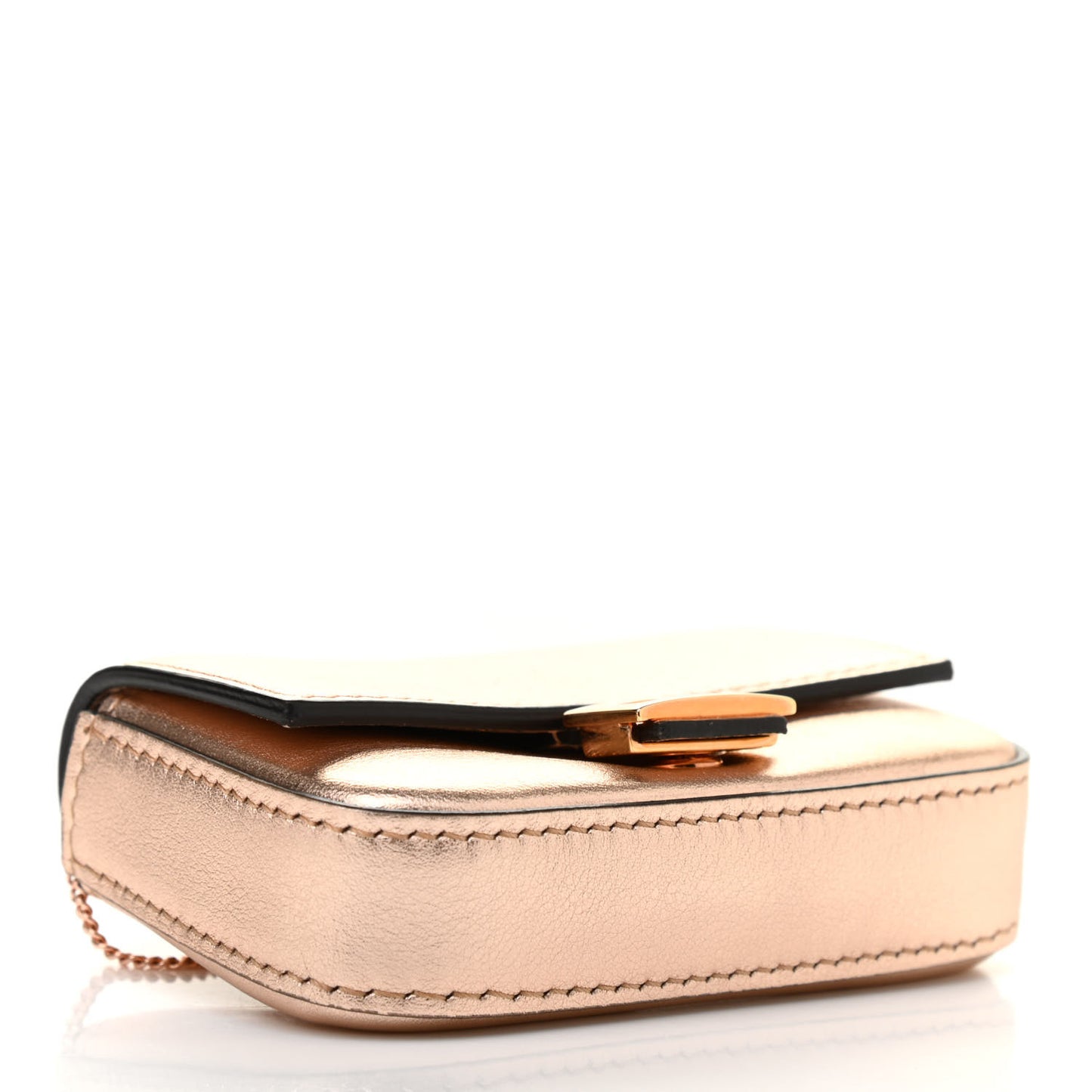 Vitello Laminato Nano Baguette Charm Rame
