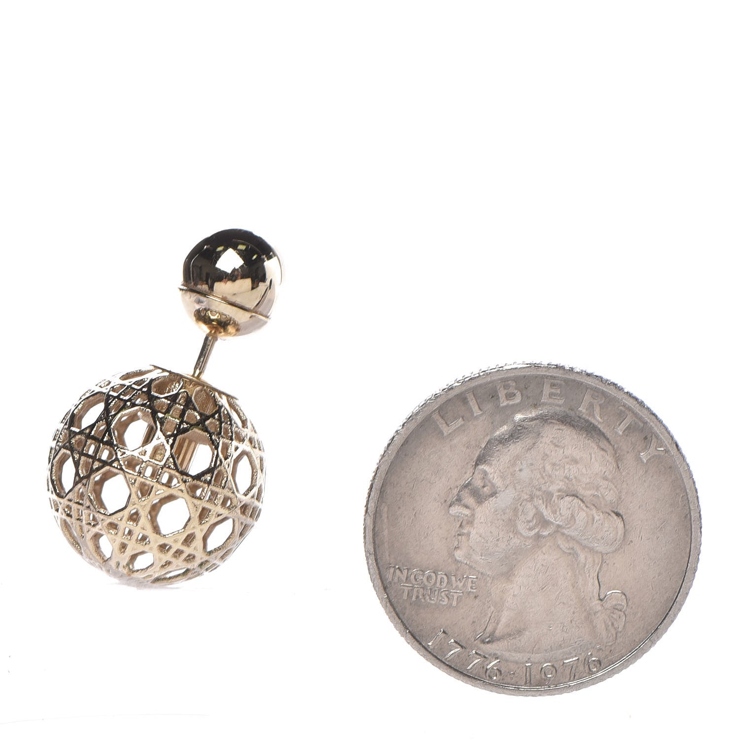 Christian Dior Cannage Mise En Dior Tribal Earrings Gold 2 of 5