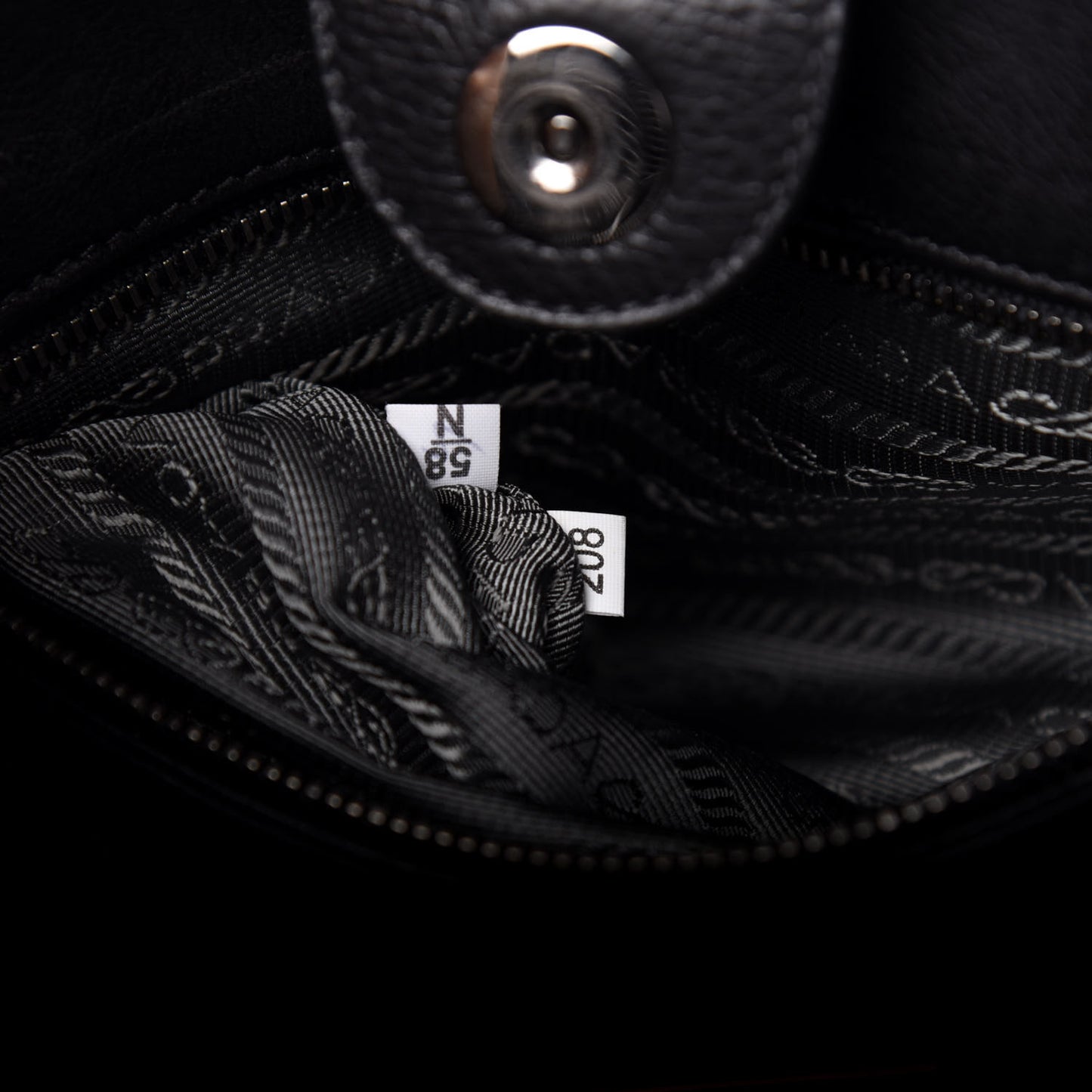 Glace Calf Twin Pocket Tote Black