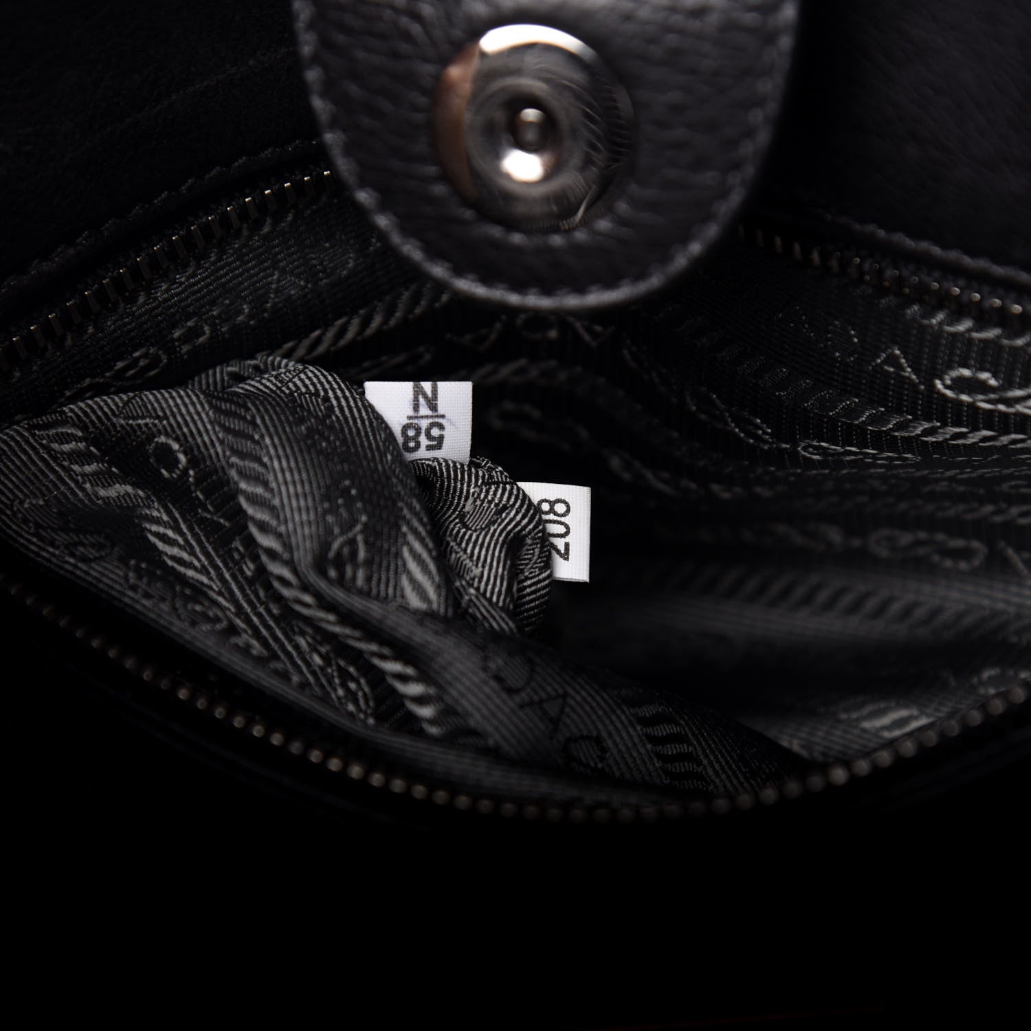 Prada Glace Calf Twin Pocket Tote Black 7 of 10