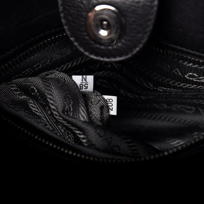 Prada Glace Calf Twin Pocket Tote Black 7 of 10