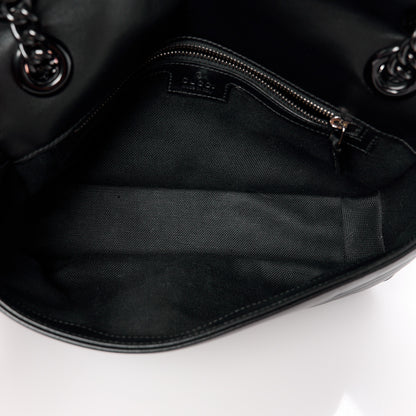 Gucci Calfskin Matelasse Monochrome Small GG Marmont Shoulder Bag Black 5 of 10