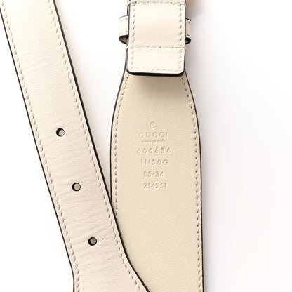 Gucci Efesto Leather Horsebit 25mm Belt 85 34 Mystic White 5 of 5