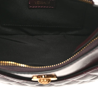 Versace Nappa Quilted Medusa Shoulder Bag Burgundy 5 of 9