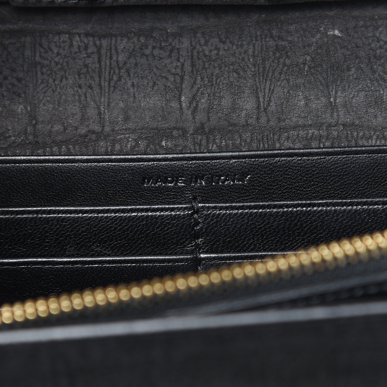 Saint Laurent Crocodile Embossed Nubuck Monogram Chain Wallet in Black 7 of 12