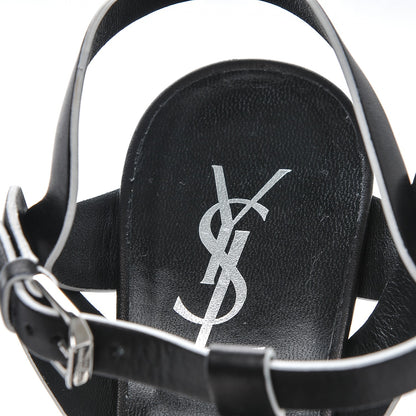Saint Laurent Calfskin Tribute 105 Platform Sandals 40 Black White 7 of 7