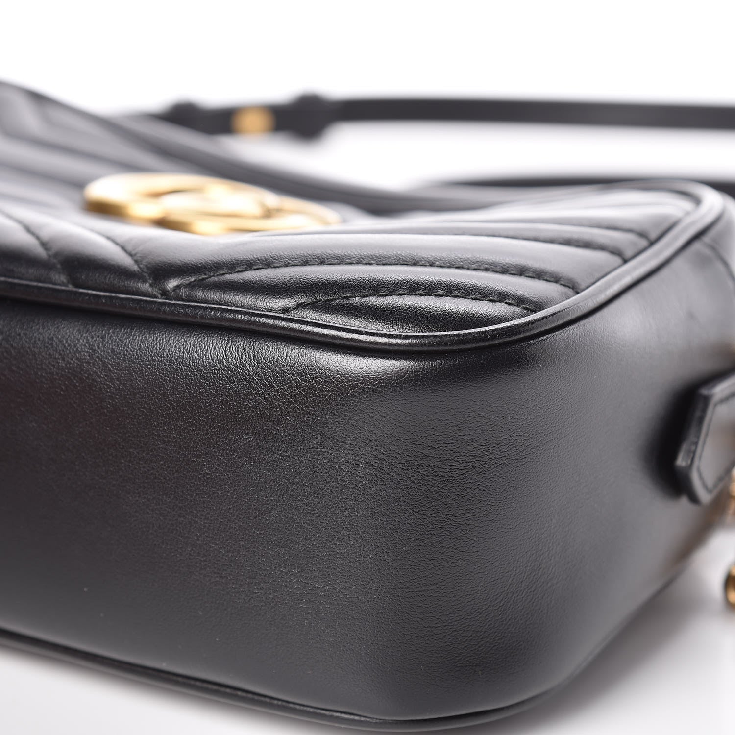 Gucci Calfskin Matelasse Small GG Marmont Chain Shoulder Bag Black 6 of 11