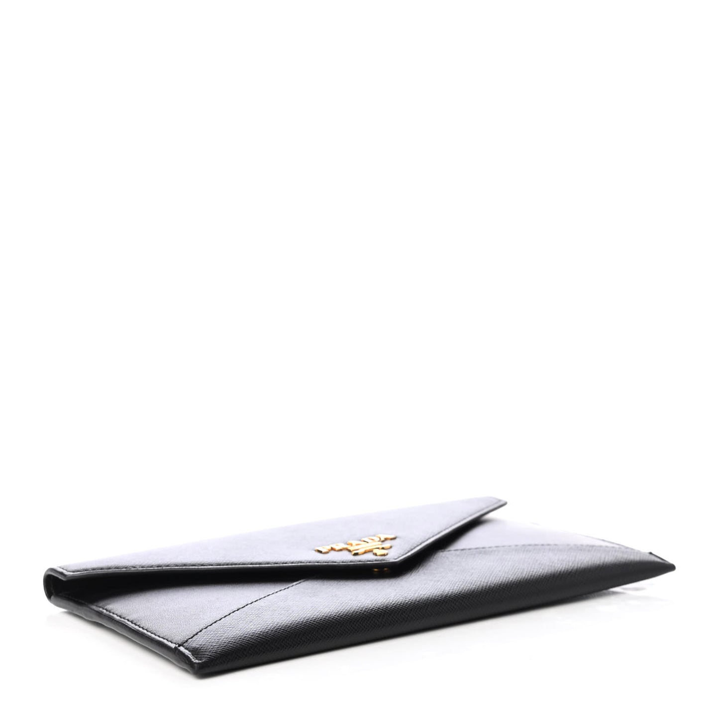 Saffiano City Calfskin Envelope Wallet Black