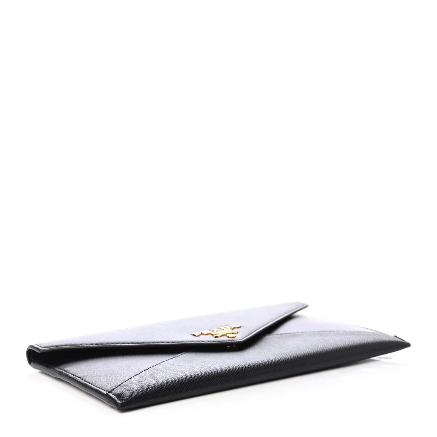 Prada Saffiano City Calfskin Envelope Wallet Black 4 of 9