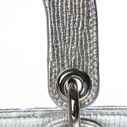 Christian Dior Metallic Grained Calfskin Cannage Small Lucky Badges My Lady Dior Silver 7 of 8