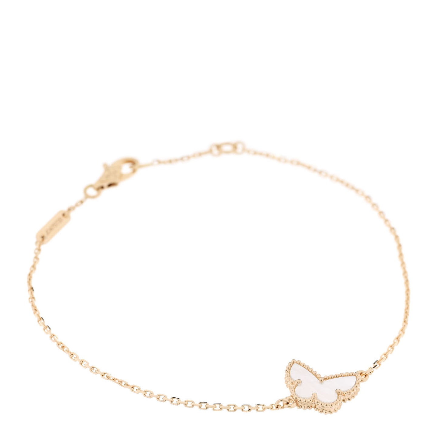 18K Yellow Gold Mother of Pearl Sweet Alhambra Butterfly Bracelet