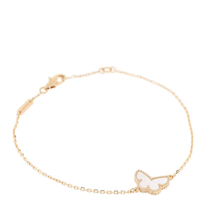 Van Cleef & Arpels 18K Yellow Gold Mother of Pearl Sweet Alhambra Butterfly Bracelet 1 of 6