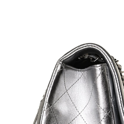 Chanel Metallic Lambskin Quilted Maxi Single Flap Silver 10 of 12