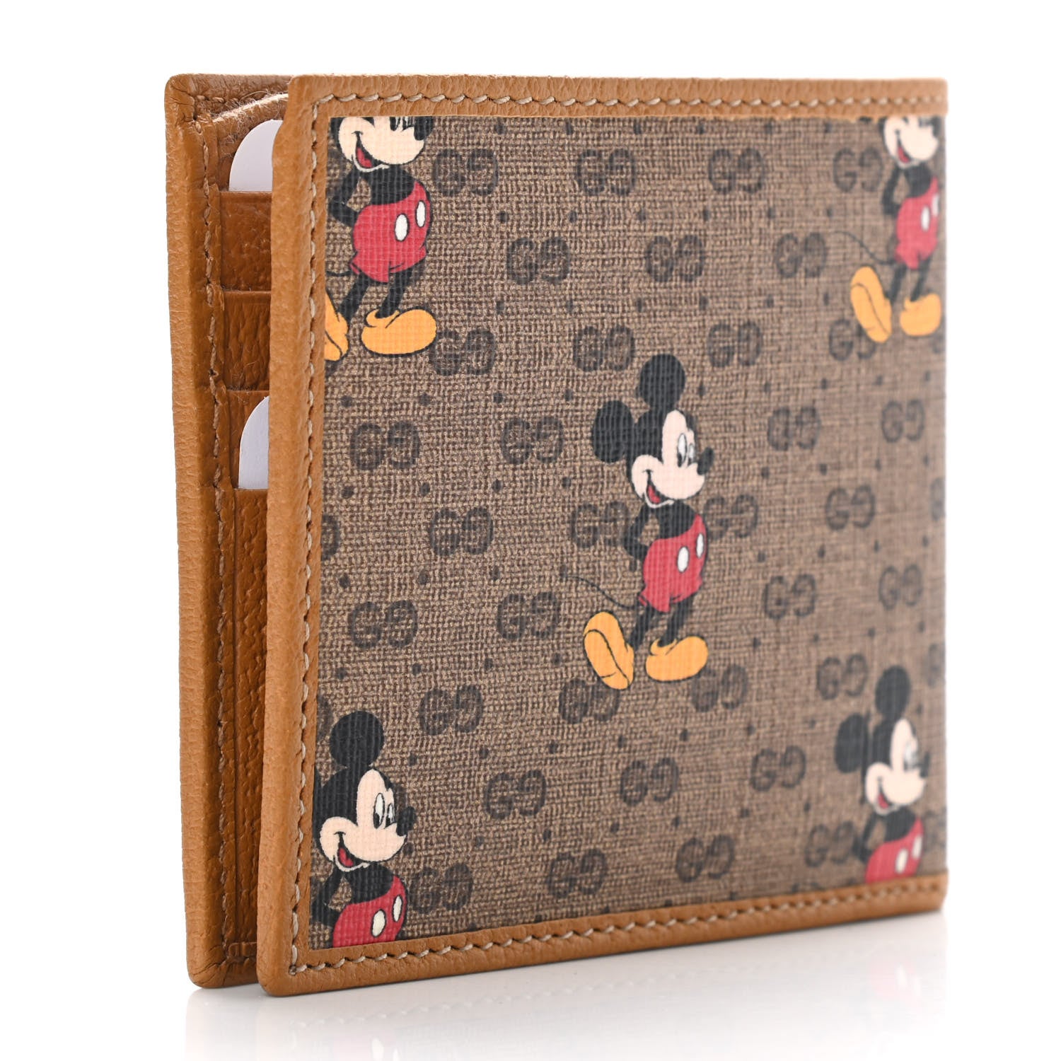 Gucci X DISNEY Mini Vintage GG Supreme Monogram Mickey Mouse Wallet Beige Vintage Sun Oil 3 of 8