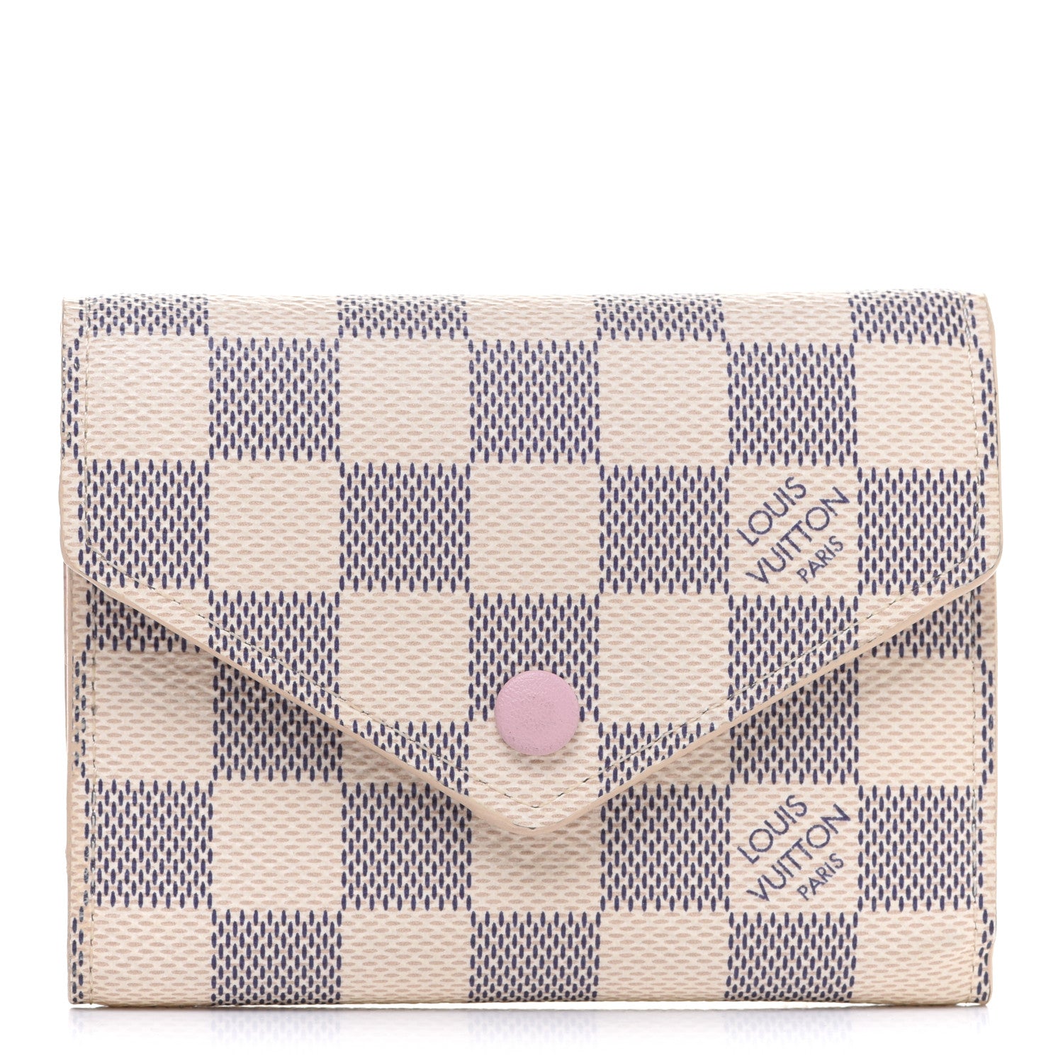Louis Vuitton Damier Azur Victorine Wallet Rose Ballerine 1 of 8