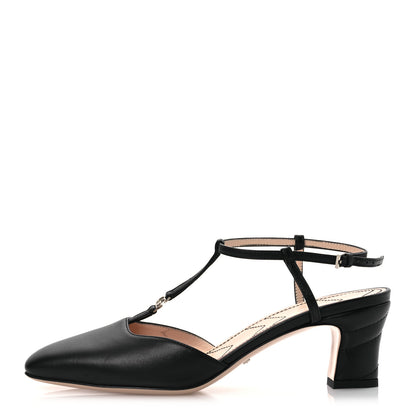 Gucci Nappa Charlotte Petite GG 55mm Slingback Pumps 36.5 Black 1 of 14