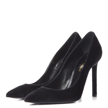 Saint Laurent Velvet Anja 105 Pumps 37 Black 3 of 10