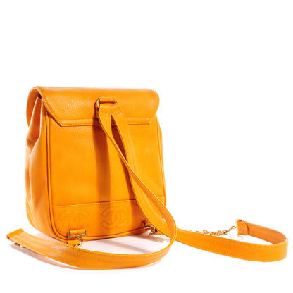 Chanel Caviar Drawstring Backpack Bag Mango 3 of 7