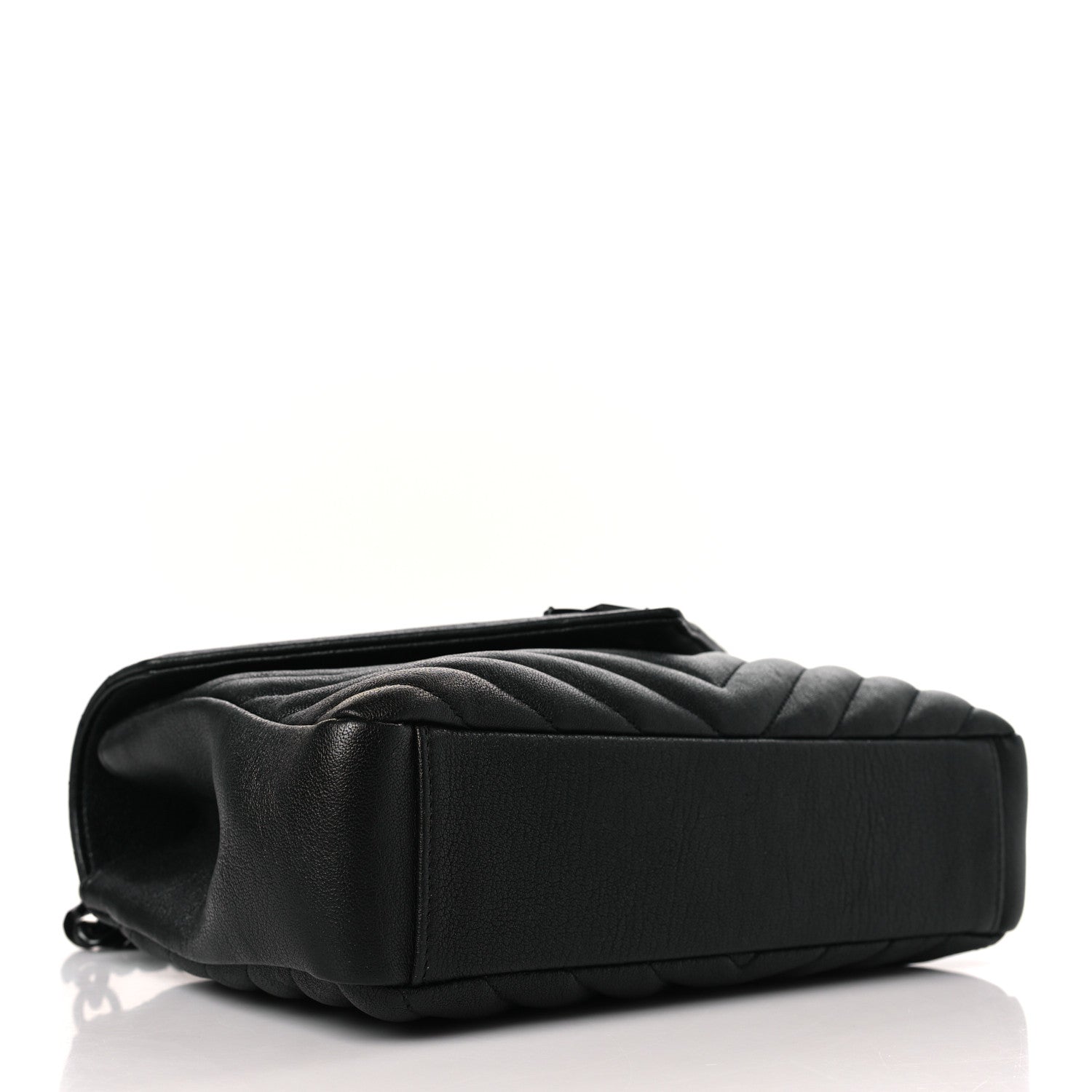 Saint Laurent Sheepskin Matelasse Chevron Monogram Monochrome Medium College Bag Black 4 of 9