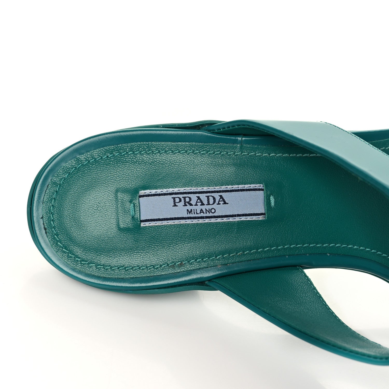 Prada Spazzolato Logo Thong 45mm Sandals 39 Assenzio 8 of 10