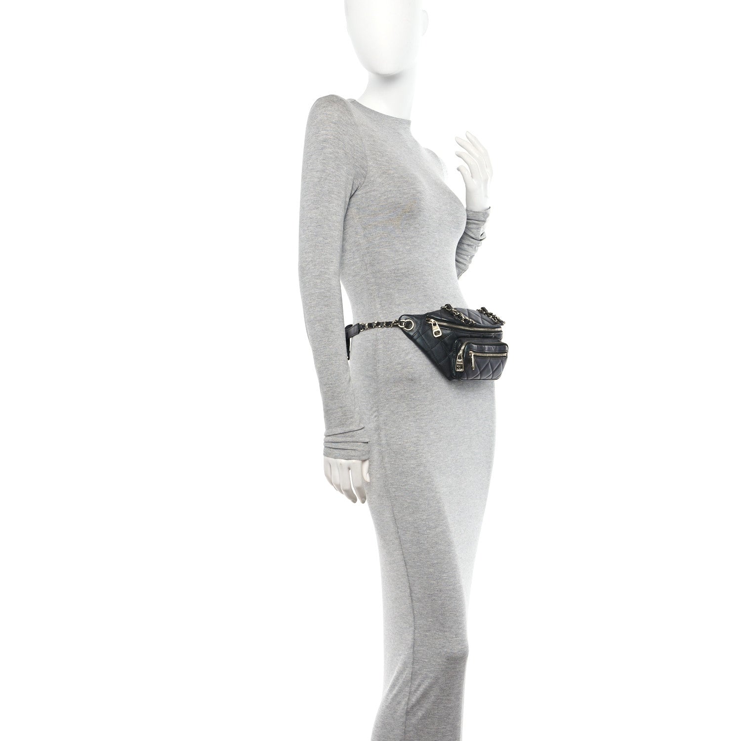 Chanel Iridescent Calfskin Quilted All About Waist Belt Bag Black 2 of 10
