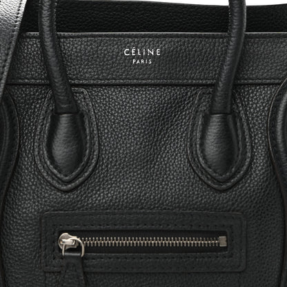Celine Drummed Calfskin Nano Luggage Black 8 of 11
