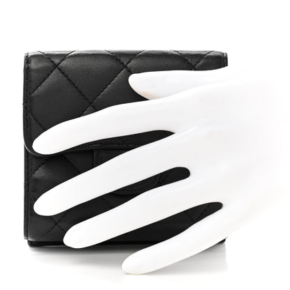 Chanel Lambskin Quilted Double Sided Wallet Black 2 of 12