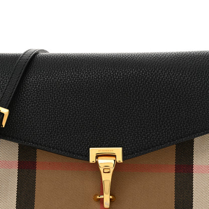 Burberry Derby Calfskin House Check Small Macken Crossbody Bag Black 9 of 14