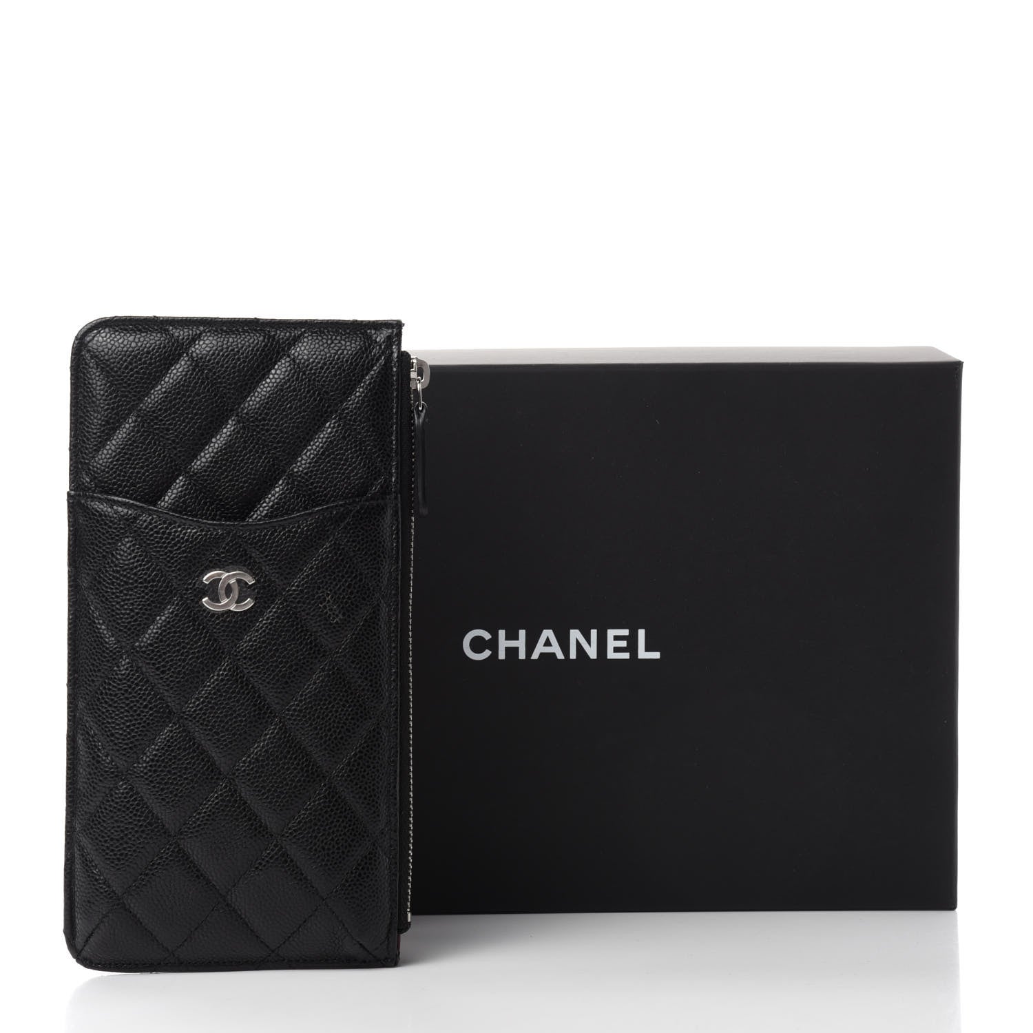 Chanel Caviar Quilted Classic Flat Wallet Pouch Black 8 of 8