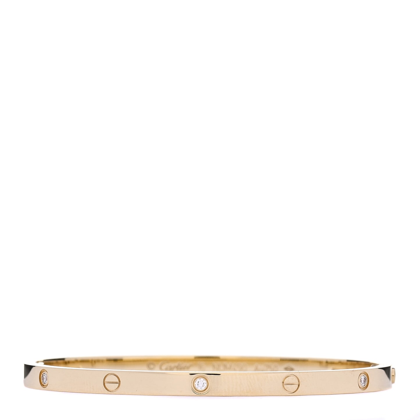 18K Yellow Gold 6 Diamond Small LOVE Bracelet 16