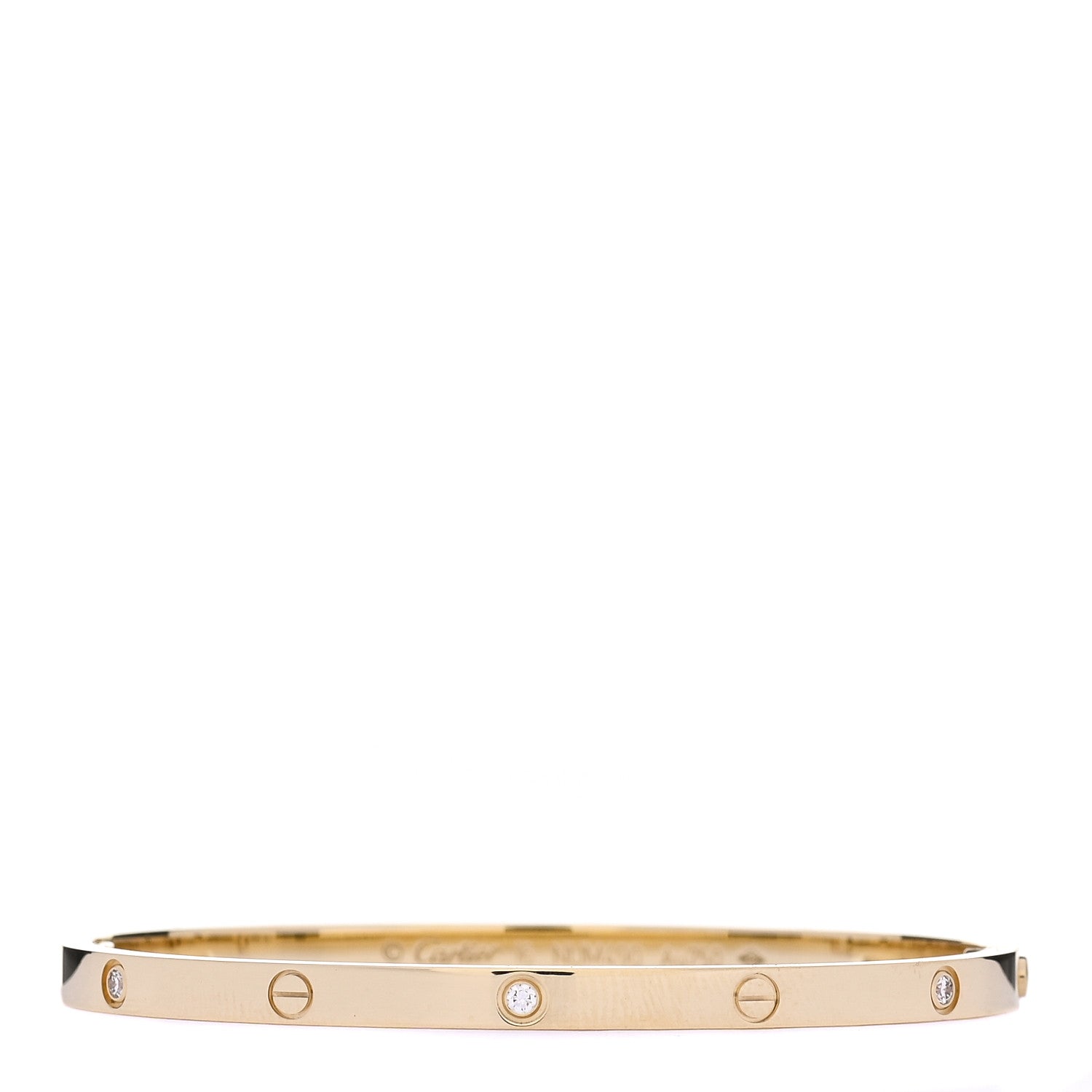 Cartier 18K Yellow Gold 6 Diamond Small LOVE Bracelet 16 1 of 6