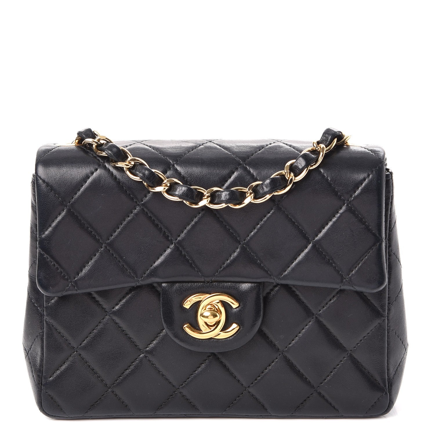 Chanel Lambskin Quilted Mini Square Flap Black 1 of 14