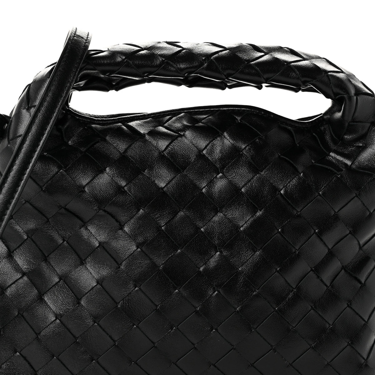 Calfskin Intrecciato Mini Hop Black