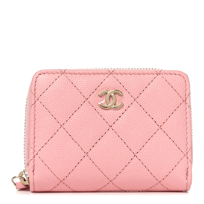 Chanel Caviar Quilted Compact Zipped Wallet Pink 1 of 8