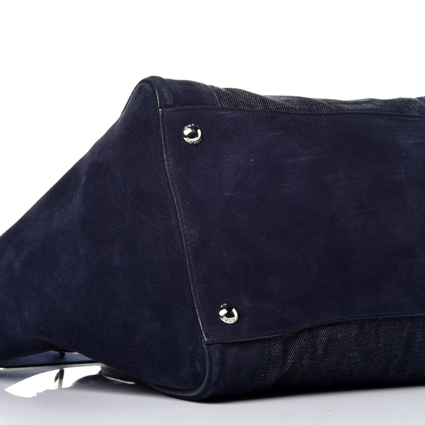 Denim Suede Scamosciato Twin Pocket Tote Bleu