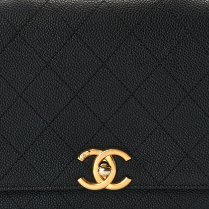 Chanel Grained Calfskin Stitched Flap Black 8 of 13