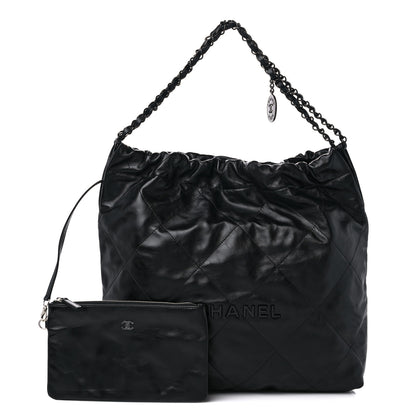 Chanel Shiny Calfskin Quilted Chanel 22 So Black 1 of 10
