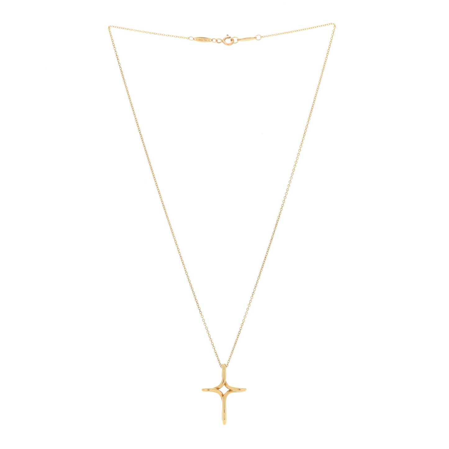 18K Yellow Gold Elsa Peretti Infinity Cross Pendant Necklace
