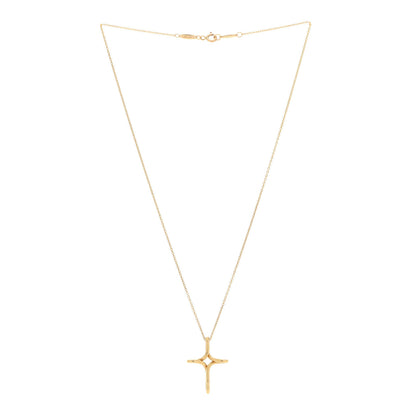 Tiffany 18K Yellow Gold Elsa Peretti Infinity Cross Pendant Necklace 3 of 6