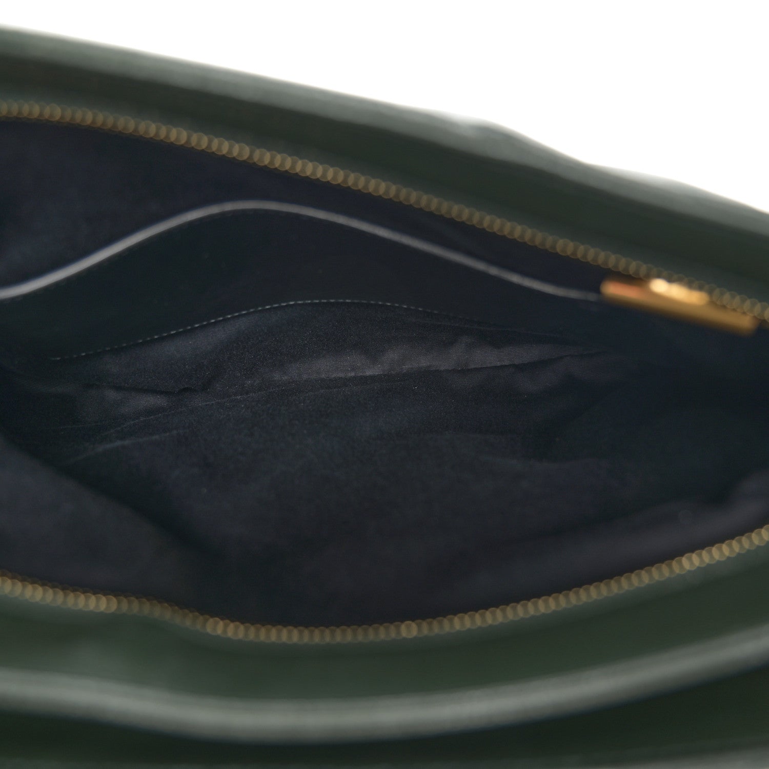 Saint Laurent Grain de Poudre Matelasse Chevron Medium Tribeca Shopping Bag Vert Fonce 5 of 11